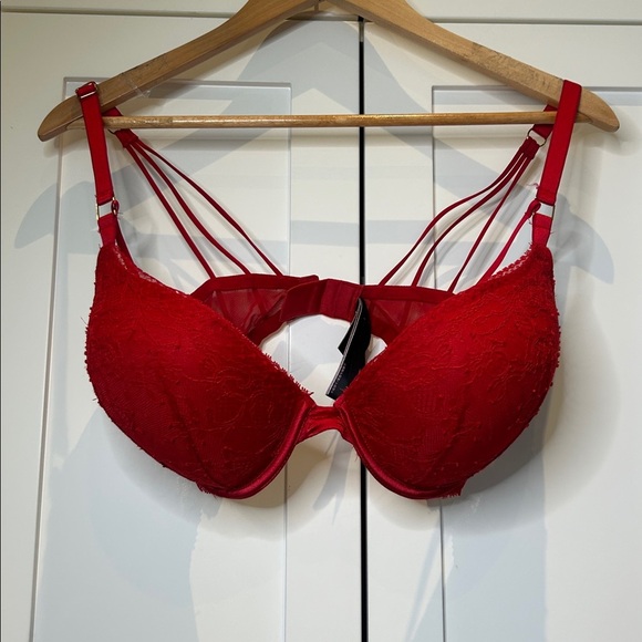 Victoria’s Secret Very Sexy Push Up Bra Red Lace size 36DDD - Picture 8 of 10